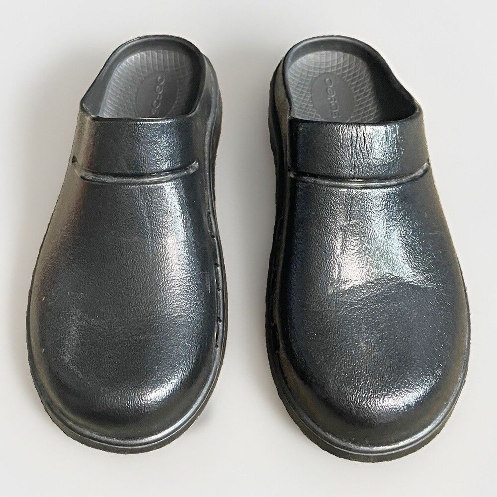 OOFOS OOcloog Black Recovery Clog W8 M6 EU 39 Nurse Chef Comfort Shoe